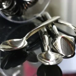 Badaboum Cuill Re Caf Plastique En Argent Inox X 50 Pi Ces