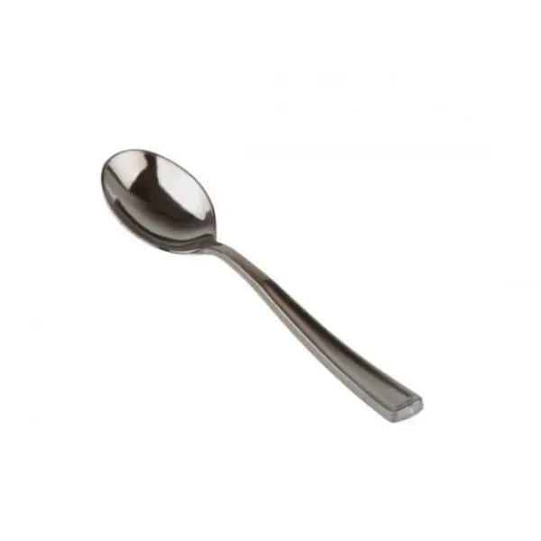 Badaboum Cuill Re Caf Plastique En Argent Inox X 50 Pi Ces