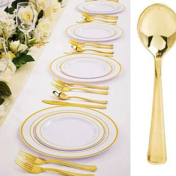 Badaboum Cuill Re Or Plastique Inox X 30 Pi Ces