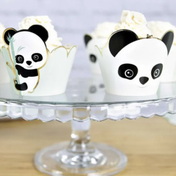 Online Cupcake Wrappers Baby Panda Vert Pastel X6Pcs Theme D Co Baby Shower