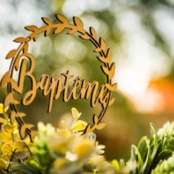 New Deco Centre De Table Bapt Me Bois Theme Bapteme