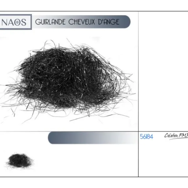 Badaboum Decoration De Noel Cheveux D'Ange Noir Outlet