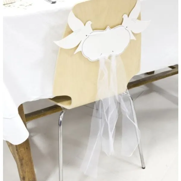 Best Dos De Chaise A Suspendre Couple Colombes Avec Tulle Theme Colombe