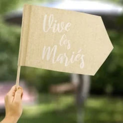 Outlet Drapeau En Toile De Jute Vive Les Mari S Theme Jute