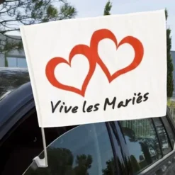 Badaboum Drapeau Vive Les Mari S Pour Voiture