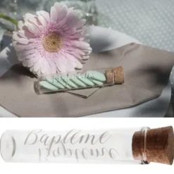 Eprouvette A Dragees Bapt Me En Verre 10Cm Theme Bapteme