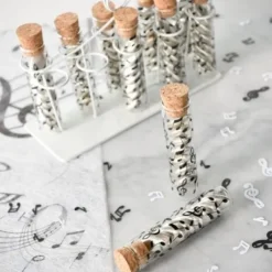 Badaboum Eprouvette A Dragees Musique Blanc En Verre 10Cm