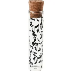 Badaboum Eprouvette A Dragees Musique Blanc En Verre 10Cm