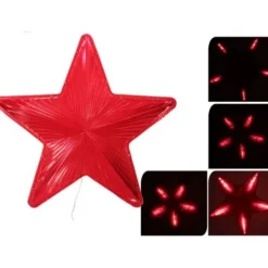 Badaboum Etoile Lumineuse Rayonnante De Noel 60 Led Rouge New