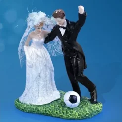 Sale Figurine Mariage Couple Des Mari S Avec Ballon De Foot Theme Deco Football