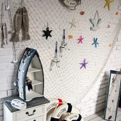 Badaboum Filet De Peche Naturel Theme Marin Pas Cher