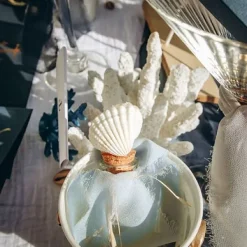 Badaboum Fiole En Verre Avec Coquillage Blanc Sale