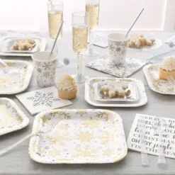 Badaboum Fl Te Champagne Plastique Paillet Argent X 4