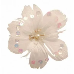 Badaboum Fleurs Plumes Avec Paillettes Sur Pince X 4 Pi Ces Outlet