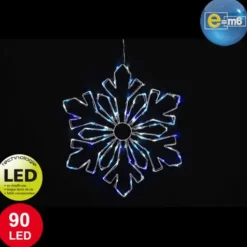 Badaboum Flocon De Neige Lumineux Bleu Et Blanc 90 Led Best