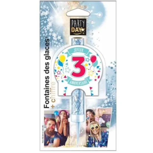 Online Fontaine De Glace Joyeux Anniversaire Chiffre 3 Theme Joyeux Anniversaire