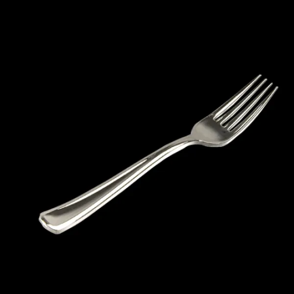 Badaboum Fourchette Argent Plastique Inox X 50 Pi Ces