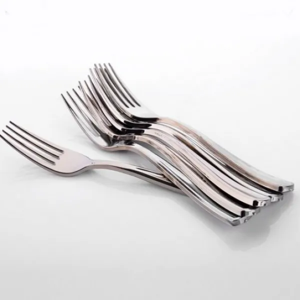 Badaboum Fourchette Argent Plastique Inox X 50 Pi Ces