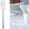 Clearance Fourchettes Plastique R Utilisable Blanc X 100 Pi Ces Theme Eco-Responsable