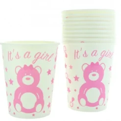 New Gobelet Carton Baby Shower Fille X 10 Pi Ces Theme D Co Baby Shower