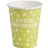 New Gobelet Carton Joyeux Anniversaire Vert Anis X 10 Pi Ces Theme Joyeux Anniversaire