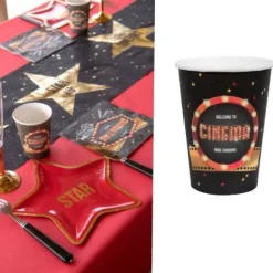 Gobelet En Carton Hollywood Cinema X 10 Pi Ces Theme Cinema
