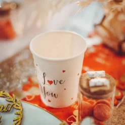 Discount Gobelet En Carton I Love You X 8 Pi Ces Theme Cinema