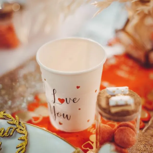 Discount Gobelet En Carton I Love You X 8 Pi Ces Theme Cinema