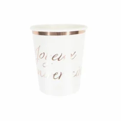 Hot Gobelet En Carton Joyeux Anniversaire Rose Gold 200Ml Theme Joyeux Anniversaire
