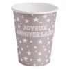 Gobelet En Carton Joyeux Anniversaire Taupe X 10 Pi Ces Theme Joyeux Anniversaire