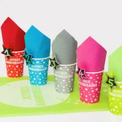 Gobelet En Carton Joyeux Anniversaire Taupe X 10 Pi Ces Theme Joyeux Anniversaire