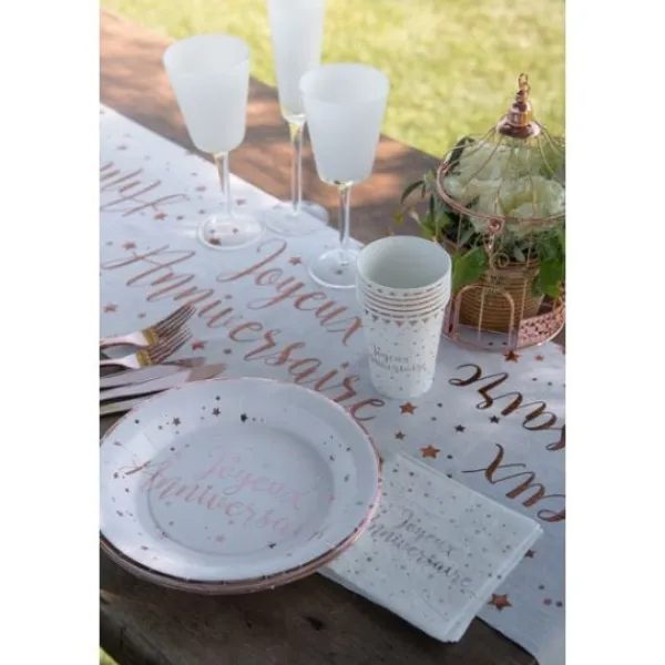 New Gobelet En Carton Joyeux Anniversaire Rose Gold X 10 Pi Ces Theme Cinema