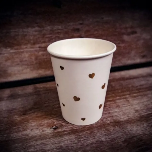 Clearance Gobelet En Carton Petits Coeurs Blanc Et Or X 8 Pi Ces Theme Cinema