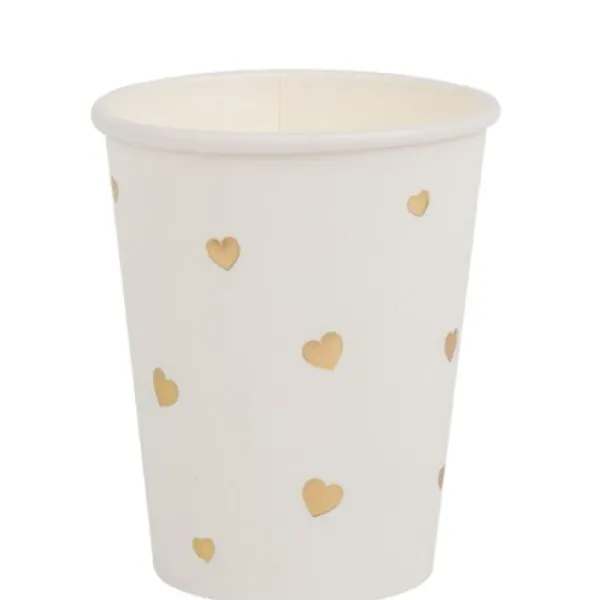 Clearance Gobelet En Carton Petits Coeurs Blanc Et Or X 8 Pi Ces Theme Cinema