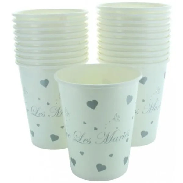 Badaboum Gobelet En Carton Vive Les Mari S Argent X 10 Pi Ces
