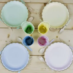 Sale Gobelet Festonn S 200 Ml Pastel Assortis X 8 Pi Ces Theme Deco Pastel