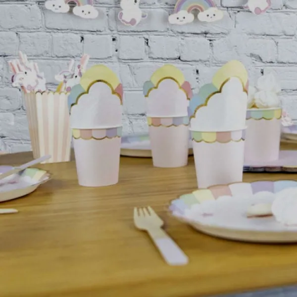 New Gobelet Festonn S 200 Ml Rose Pastel X 8 Pi Ces Theme Deco Pastel