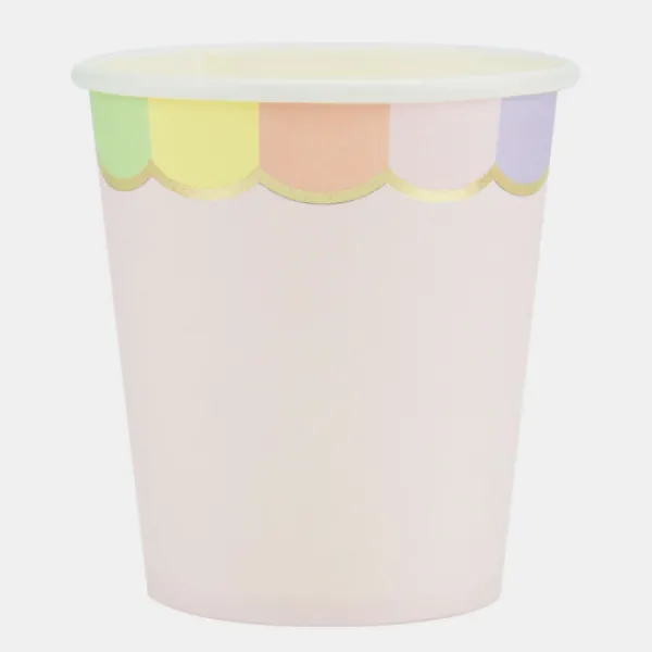 New Gobelet Festonn S 200 Ml Rose Pastel X 8 Pi Ces Theme Deco Pastel