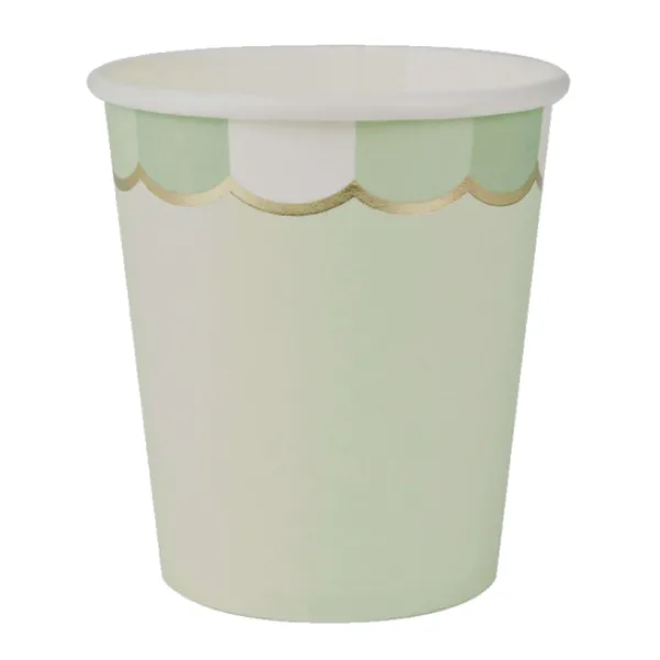 Online Gobelet Festonn S 200 Ml Vert Pastel X 8 Pi Ces Theme Deco Pastel