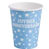 Discount Gobelet Jetable En Carton Joyeux Anniversaire Turquoise X 10 Pi Ces Theme Joyeux Anniversaire