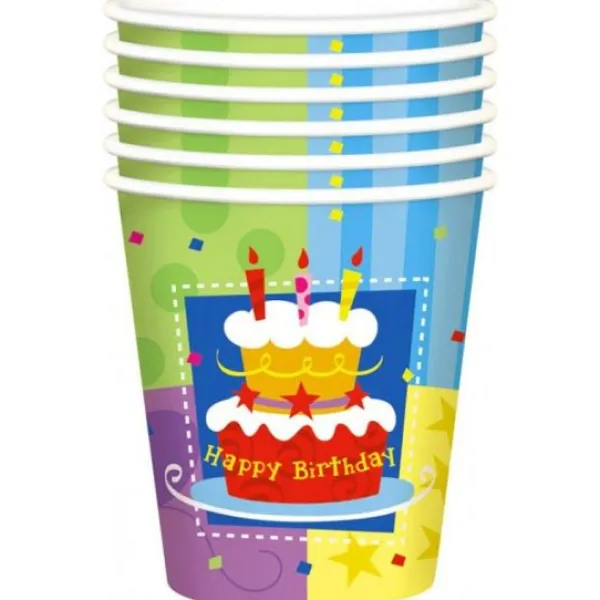 Discount Gobelets 20 Cl Happy Birthday G Teau X6Pcs Theme Joyeux Anniversaire