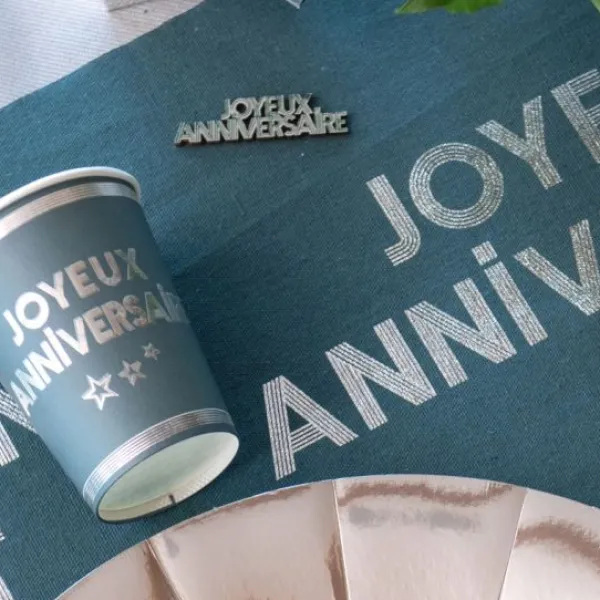 Best Gobelets En Carton Joyeux Anniversaire Bleu Canard 27 Cl X10 Pi Ces Theme Joyeux Anniversaire