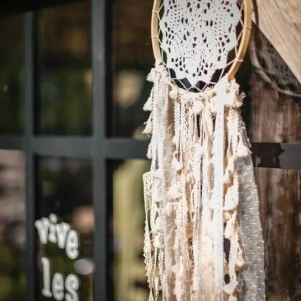 Sale Grand Attrape Reve Dentelle Pompon Ivoire Theme Dentelle