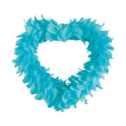 Badaboum Grand Coeur En Plume Turquoise
