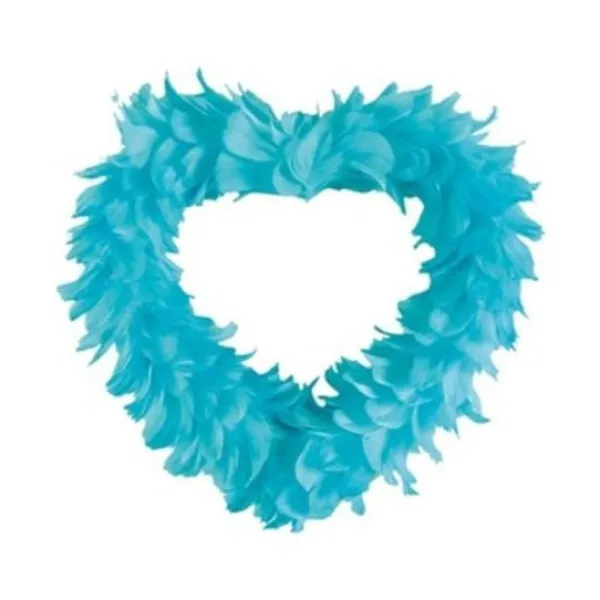 Badaboum Grand Coeur En Plume Turquoise