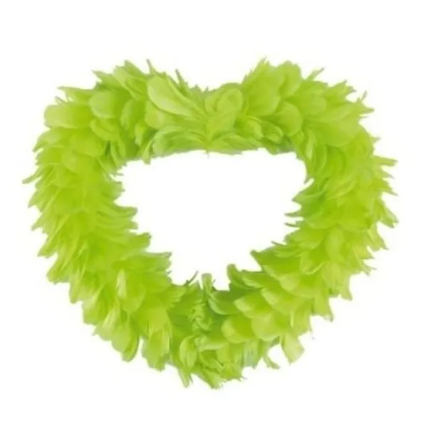 Badaboum Grand Coeur En Plume Vert Anis