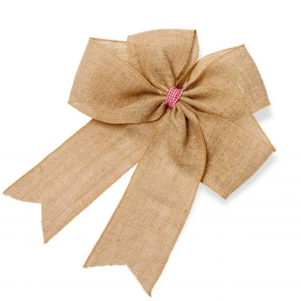 Badaboum Grand Noeud En Jute Avec Ruban Vichy Clearance