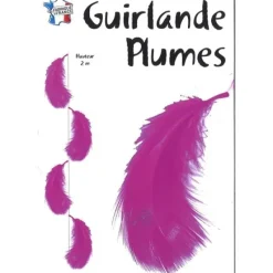 Badaboum Grande Guirlande De Plume Fuchsia Verticale