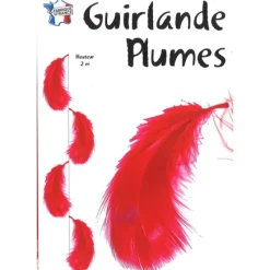 Badaboum Grande Guirlande De Plume Rouge Verticale