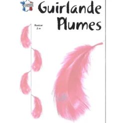 Badaboum Grande Guirlande De Plume Rose Verticale
